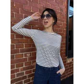 Tričko Kyra Stripe Caro modro bílé pruhované Velikost: 38