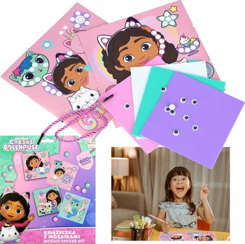 kreativní sada Gábinin Kouzelný Domek Kreativní sada, knížka s mozaikami, 600 nálepek