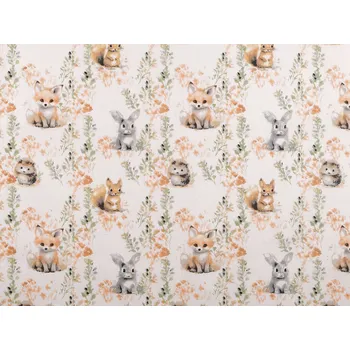 Bavlněná látka / plátno zvířátka Varianta: 959 bílá, Balení: 1 m