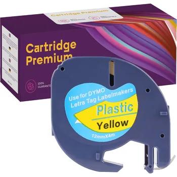 Pásek do tiskárny Páska do DYMO LetraTag 12mm x 4m žlutá 59423 Plastová