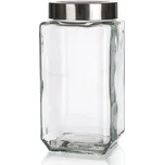 dóza čtverc. 1,0l skl.+nerez víčko AKCENT