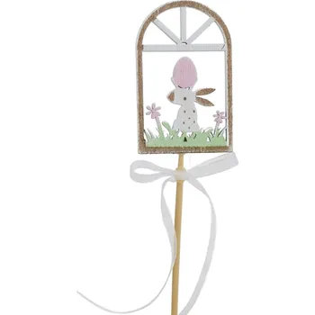 Velikonoční dekorace Okénko se zajíčkem zápich 6x4/34 cm