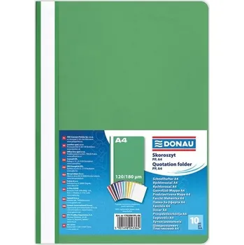 Plastové rychlovazače DONAU A4, zelené, 10 ks 430.402