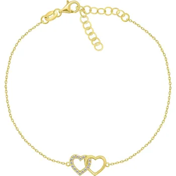 Náramek Brilio Silver Něžný stříbrný náramek Propojená srdce BRC115Y + 2 měsíce na vrácení zboží