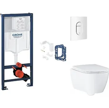 WC sada Grohe Rapid SL - Set předstěnové instalace, klozetu, sedátka SoftClose, tlačítka Arena Cosmopolitan a sady pro vhazování tablet, alpská bílá SANI11BB3155