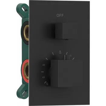 Vodovodní baterie SAPHO LATUS podomítková sprchová termostatická baterie, box, 2 výstupy, černá mat (1102-32B)