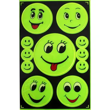 Reflexní samolepky na batoh, kolo, bundu | 11 kusů smajlíci smajlíci