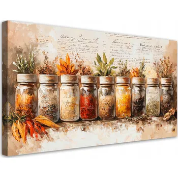 Obraz Obraz na plátně, Bylinky Koření Kuchyně 80x40