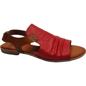 Dámské sandále Letní obuv pro volný čas, Mustang, červená/světle hnědá: Červená Syntetika 28 43 G - standardní šíře (29660-29660)