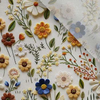 Lyocell 130g imitace výšivky světlé 6