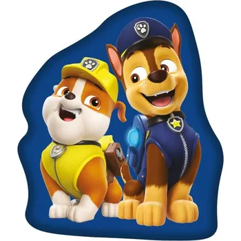 Polštář JERRY FABRICS Tvarovaný mikroplyšový polštářek Paw Patrol Blue Polyester, 31x28 cm