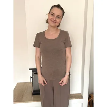 Dámské tričko Dámské merino tričko MoniLu kr. rukáv – béžové Velikost: M - 38/40