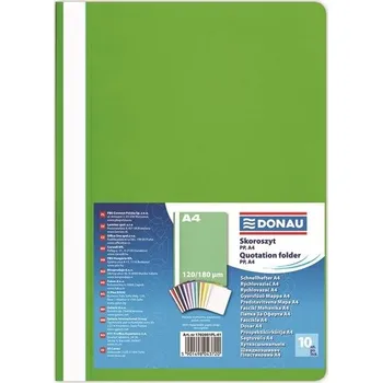 Plastové rychlovazače Donau - A4, světle zelené, 10ks 321.1157