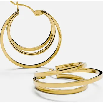 Náušnice NÁUŠNICE TRIPLE HOOP, pozlacení 18k zlatem -