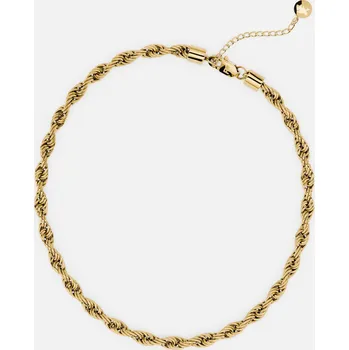 Náhrdelník CHUBBY ROPE CHOKER, pozlacení 18k zlatem - 38+5 cm
