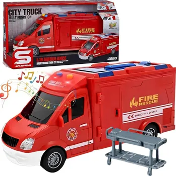 autíčko HASIČI AUTO HRAČKA HASIČSKÉ AUTO VOZIDLO S GUMOVÝMI KOLY A POHONEM
