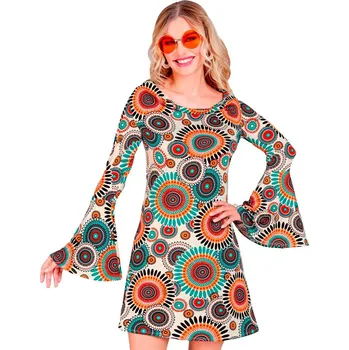 Karnevalový kostým Dámské vintage hippie šaty z 60. let - XL