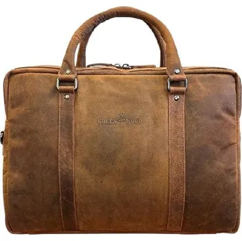 Pánská aktovka Green Wood Greenwood pánská kožená taška hnědá 193025 sandel