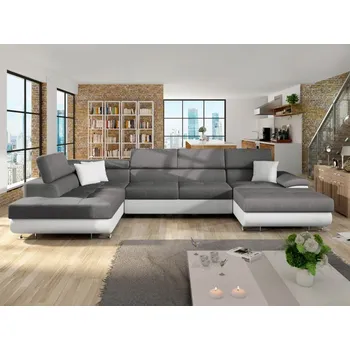 Nábytek Sedací souprava Alvin Bis, Potah: ekokůže Soft 017 (bílá) + Lux 05 + Soft 017 ekokůže, Strana: Levá - U MIRJAN 5903211400193