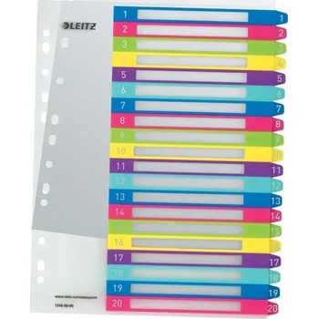 Plastové rozlišovače Leitz WOW-A4+, barevný, sada 1-20 240.101