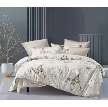 Povlečení Bavlissimo 7-dílné povlečení na dvoulůžko 140x200 cm se vzory květin a motýlů