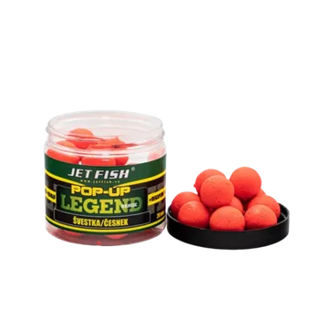 Boilies JetFish Jet Fish Legend Range Pop-Up ŠVESTKA ČESNEK 20mm 60g