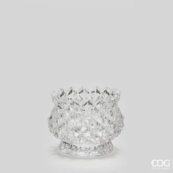 Svícen Skleněný svícen na čajovou svíčku Bombato čirý, 7x9,5 cm