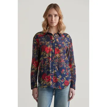 Dámská košile KOŠILE GANT REL ROSE PRINT COT SILK SHIRT CLASSIC BLUE