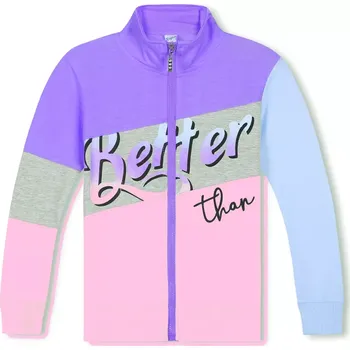 Dívčí mikina Dětská mikina KUGO SM0381 fialovo/šedo/růžová vel.140(128)