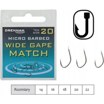 Rybářský háček Zemní Háčky s protihrotem Drennan WIDE GAPE matach 10 ks