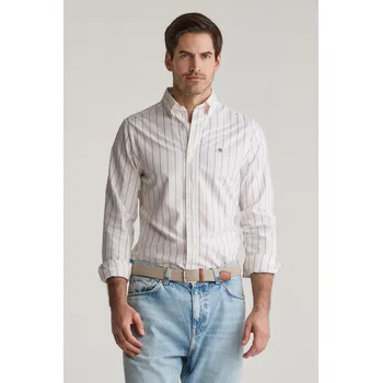 Pánská košile KOŠILE GANT SLIM OXFORD STRETCH STRIPE SHIRT RUBY RED