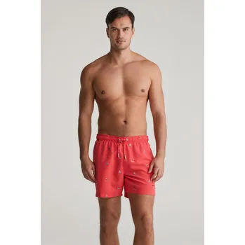 Pánské plavky PLAVKY GANT BOAT EMBROIDERY SWIM SHORTS WATERMELON RED