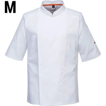 Gastro oděv G.Gastro MeshAir Pro Men's Short Sleeve Chef Jacket – White - Size M - Slim Fit