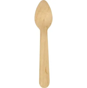 Příbor Jednorázové kávové lžičky - dřevěné, 100 ks
