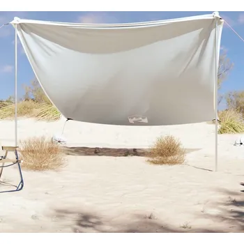 Stan vidaXL Plážová stříška s pískovými kotvami 304 x 300 cm [4008645] Barva: Šedá