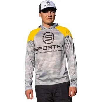 cyklistický dres SPORTEX - Dres s dlouhým rukávem UPF 50 Žlutá šedá vel. L