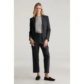 Dámské kalhoty KALHOTY GANT STRETCH LINEN TAILORED PANT BLACK