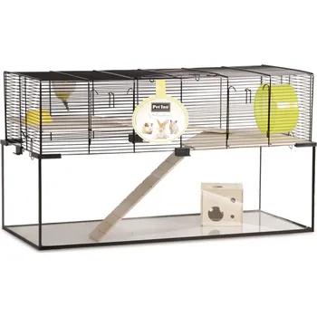 Comfy dvoupatrová Klec Vetro Plus Nature se skleněným dnem velikost: 80 cm