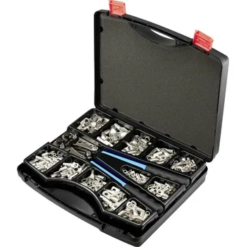 elektrický kabel TRU COMPONENTS TC-11894512 Rohrkabelschuh-Sortiment 6 - 50 mm² mit Crimpzange 6 mm² 50 mm² stříbrná 281 ks