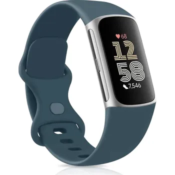 Příslušenství k chytrým hodinkám Silikonový řemínek pro hodinky Google Fitbit Charge 5/6 Barva: Petrolejově modrá, Typ: 9
