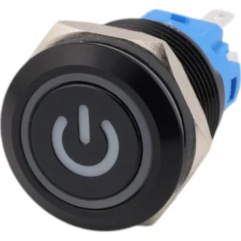 vypínač Spínač kovový s aretací, symbol ON/OFF, černý, průměr 21mm, IP65 Žlutá 110-220 V AC