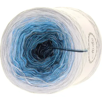 Příze Sváteční modré stříbrný lunární lurex 3-nitka 750 m - Misha style příze