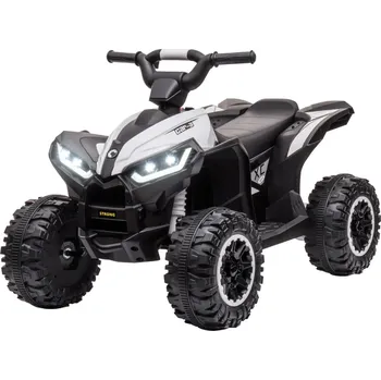 Dětské elektrovozidlo HOMCOM Dětská elektrická čtyřkolka pro děti 3-5 let bílá + černá