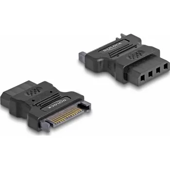 Elektrická zásuvka Delock mechanika, napájecí adaptér [1x Molex zásuvka 4-pólová - 1x proudová SATA zástrčka 15pólová] černá