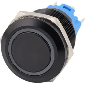 vypínač Spínač kovový bez aretace, černý, průměr 21mm, IP65 Bílá 110-220 V AC