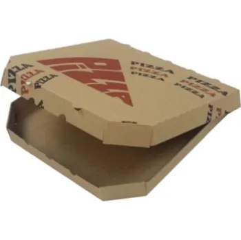 Jednorázové nádobí Pizza krabice s potiskem hnědá - 333x333x38 mm Hnědá 50 ks