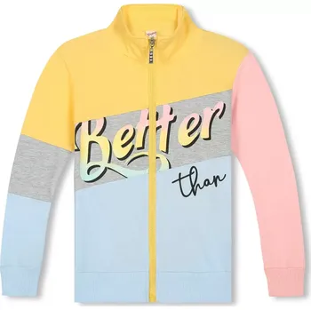 Dívčí mikina Dětská mikina KUGO SM0381 žluto/šedo/modrá vel.146(134)