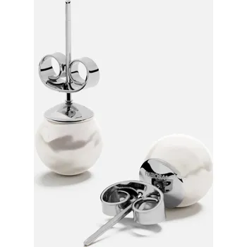 Náušnice NÁUŠNICE PEARL DOT, stříbrná -