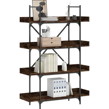 Obývací pokoj vidaXL Knihovna se 4 policemi 100x33x145,5 cm kompozitní dřevo [837696] Barva: kouřový dub