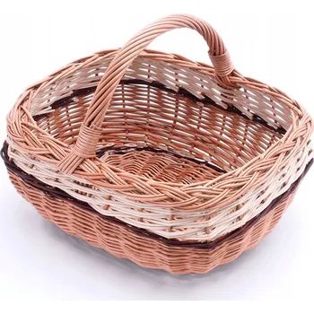 Nákupní košík Velký Velikonoční Košík Proutěný košík na svěceninu Obdélníkový 28 cm